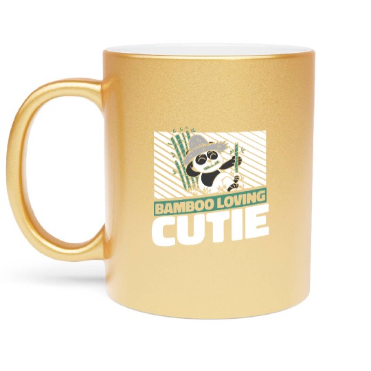 Bamboo Loving Cutie Panda Bear Friend Giant Panda Metallic Mugs