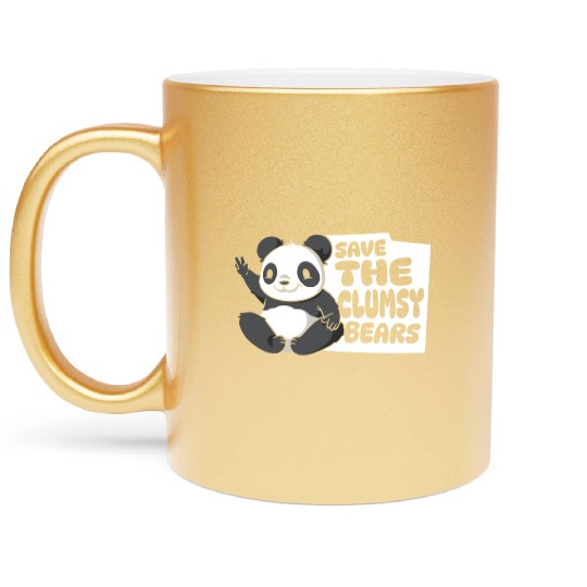 Save The Clumsy Bears Panda Bear Friend Lover Metallic Mugs