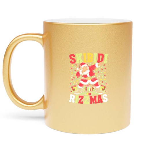 Rizz Christmas Santa Gen Alpha Skibidi Rizzmas Metallic Mugs