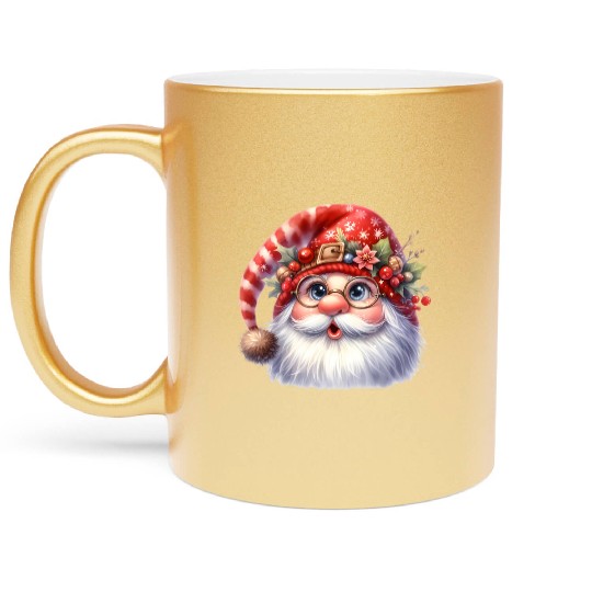 Santa Claus Christmas, Merry Christmas Metallic Mugs