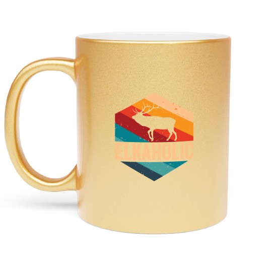 Elk Hunting Elkaholic Hunters Metallic Mugs