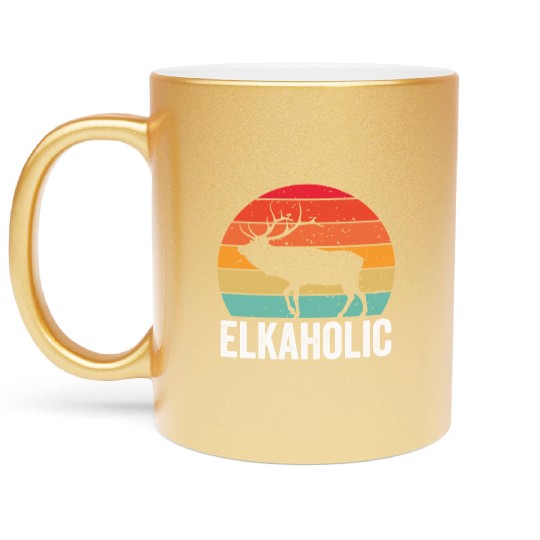 Elk Hunting Elkaholic Hunters Metallic Mugs