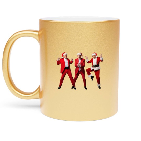 Funny Trump Santa Dance Patriotic Christmas Pajama Metallic Mugs