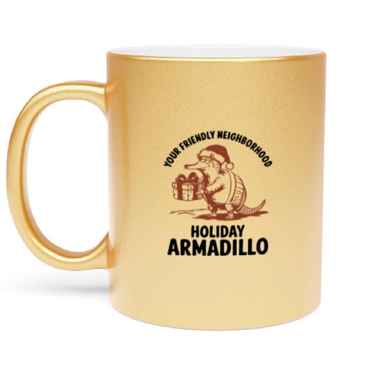 Holiday Armadillo Surprise Metallic Mugs