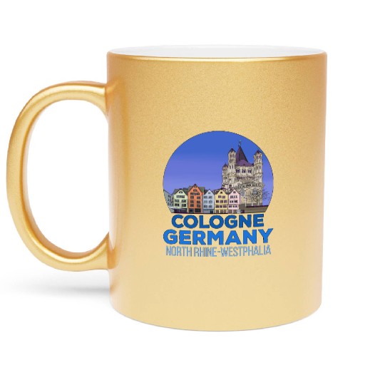 Great Saint Martin Church Cologne Germany Metallic Mugs