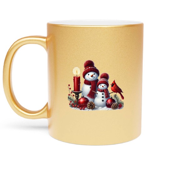 Snowman Christmas, Funny Snowman Metallic Mugs