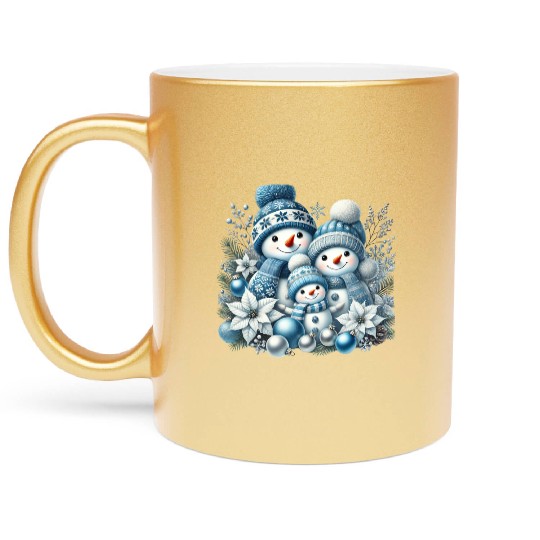 Snowman Christmas, Merry Christmas Metallic Mugs