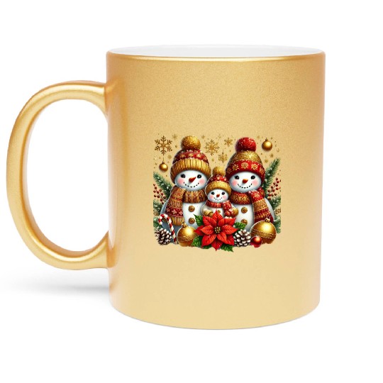 Snowman Christmas, Merry Christmas Metallic Mugs