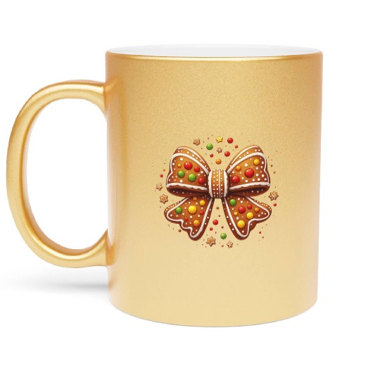 Gingerbread Coquette, Christmas Retro Metallic Mugs