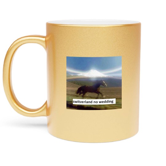 horse switzerland no wedding Metallic Mugs