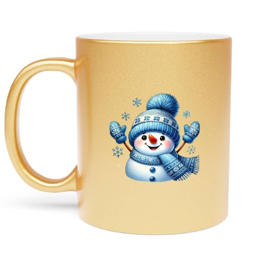 Snowman Christmas, Merry Christmas Metallic Mugs