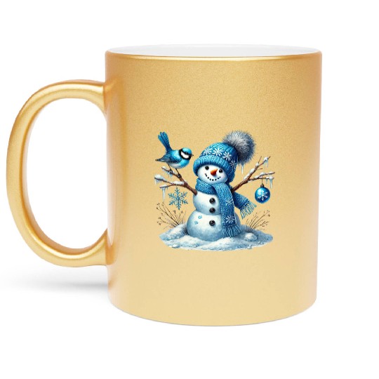 Snowman Christmas, Funny Snowman Metallic Mugs