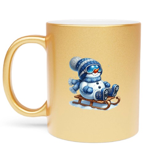 Snowman Christmas, Funny Snowman Metallic Mugs