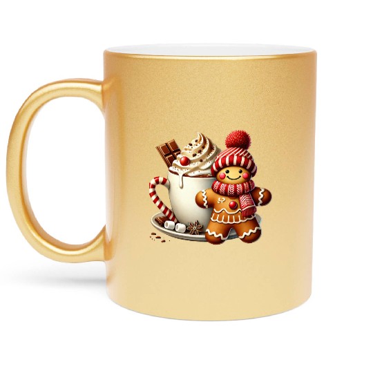 Gingerbread Christmas, Merry Christmas Metallic Mugs