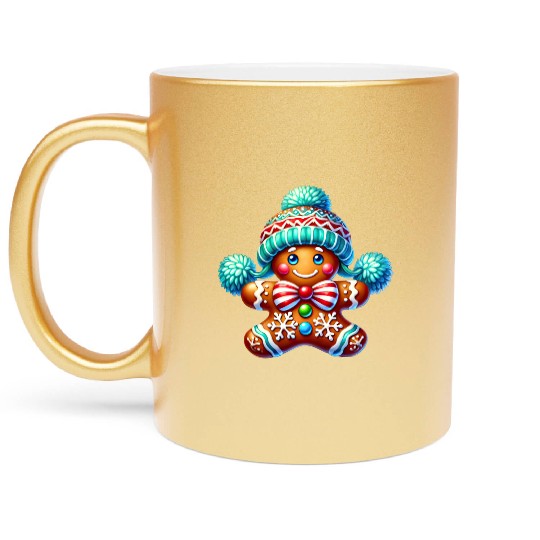 Gingerbread Christmas, Merry Christmas Metallic Mugs