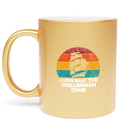 Sailor Meme Pirate Ship Ocean Sailing Metallic Mugs