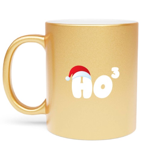 Ho Cubed Funny Christmas Math Teacher Ho Ho Ho Metallic Mugs