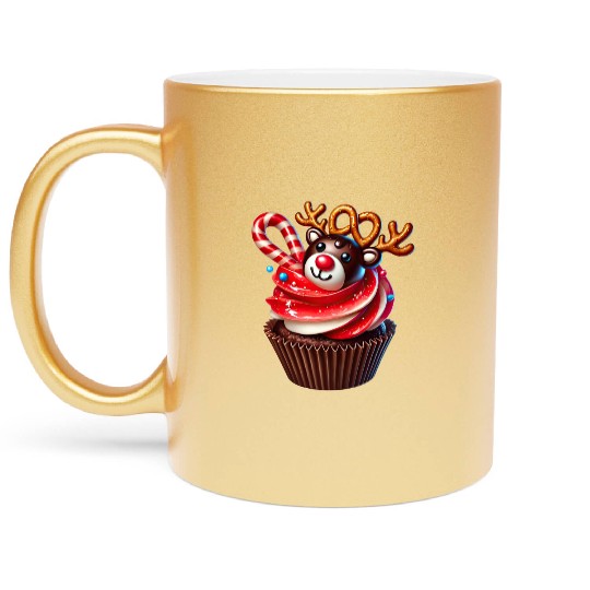 Christmas ice cream, Merry Christmas Metallic Mugs