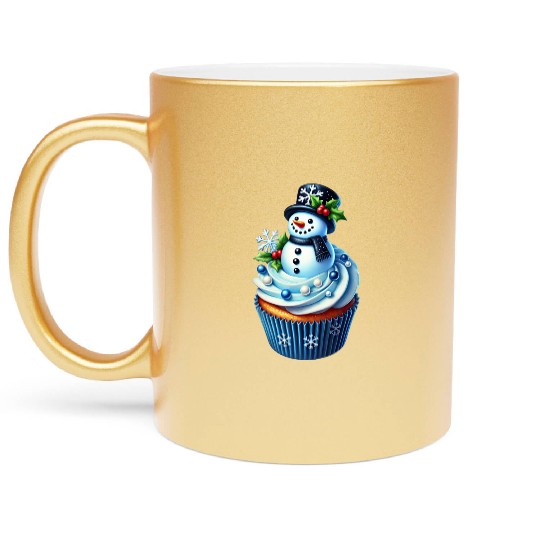 Christmas ice cream, Merry Christmas Metallic Mugs