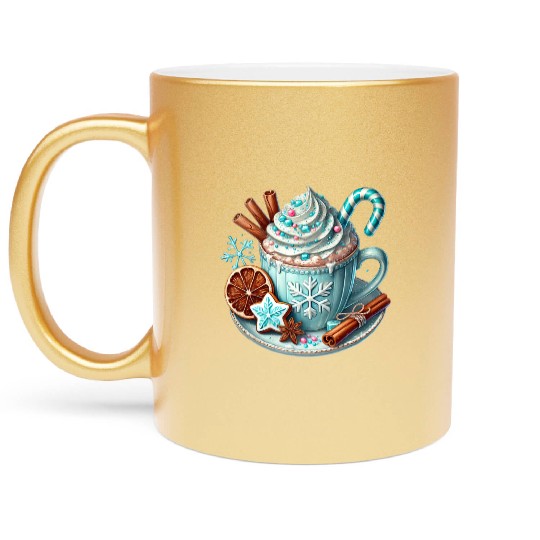 Christmas ice cream, Coquette Chistmas Metallic Mugs