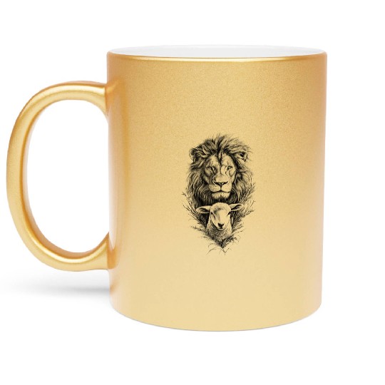The Lion of Judah and the Lamb of God Metallic Mugs