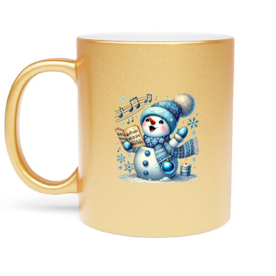 Snowman Christmas, Cute Christmas Metallic Mugs
