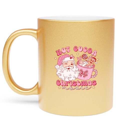 Hot cocoa Christmas movie Metallic Mugs