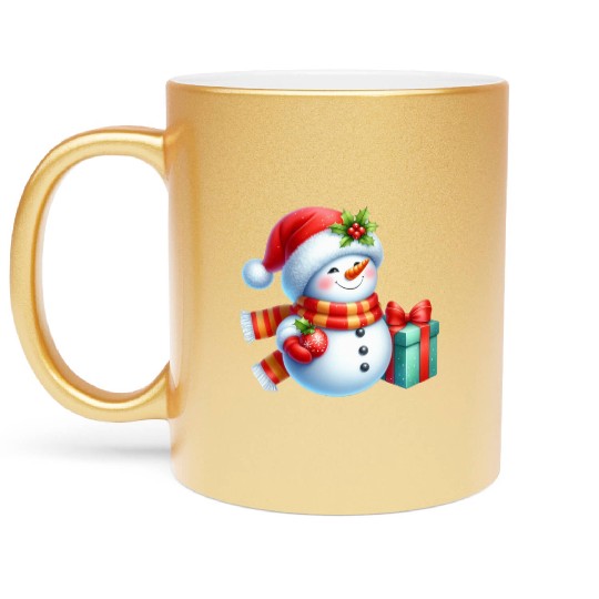 Snowman Christmas, Cute Christmas, Christmas Metallic Mugs