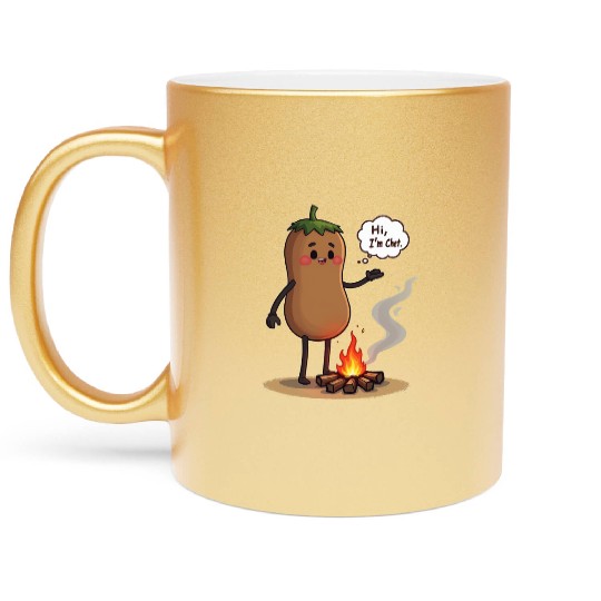 Chestnuts Roasting Christmas Cartoon Metallic Mugs