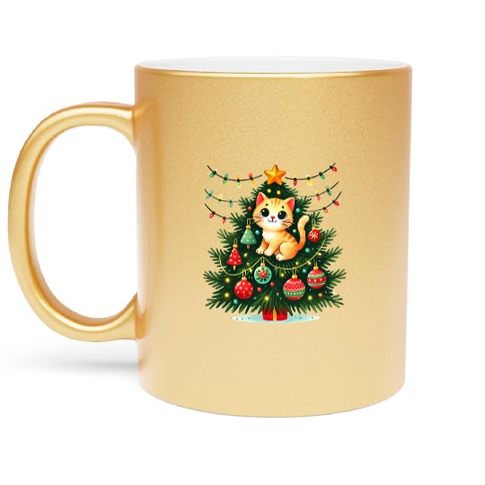 Merry Christmas, Christmas Vintage, Tree Christmas Metallic Mugs