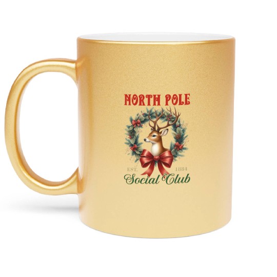 North Pole Soociial Clubb Metallic Mugs