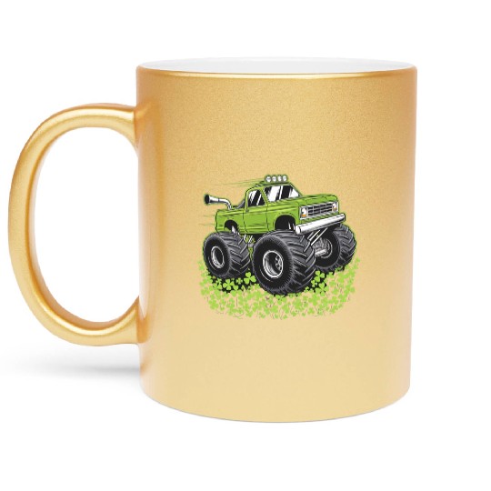 Boys St Patricks Day Toddler Lucky Monster Truck Metallic Mugs