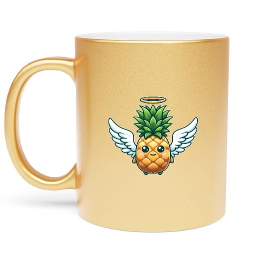 Angel Pineapple with Wings Fruity Metallic Mugs