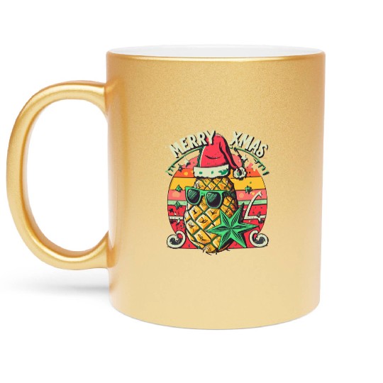 Pineapple Christmas Metallic Mugs