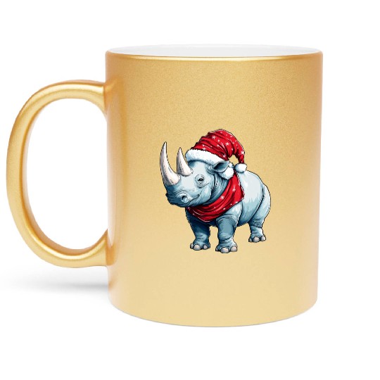Rhinos Christmas Metallic Mugs