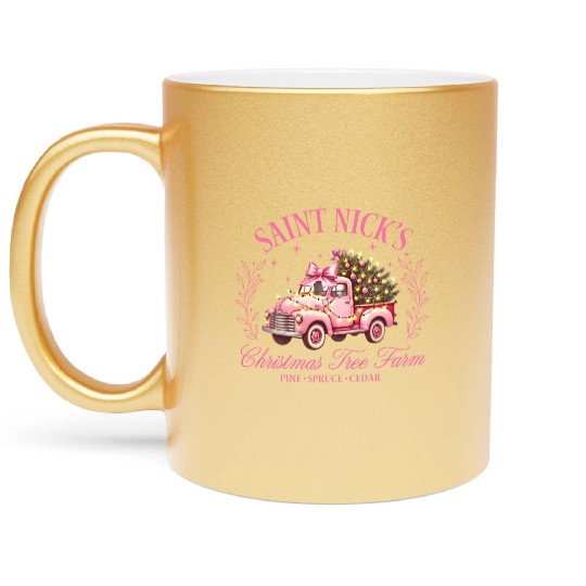 Saint Nick s Christmas Tree Farm Metallic Mugs