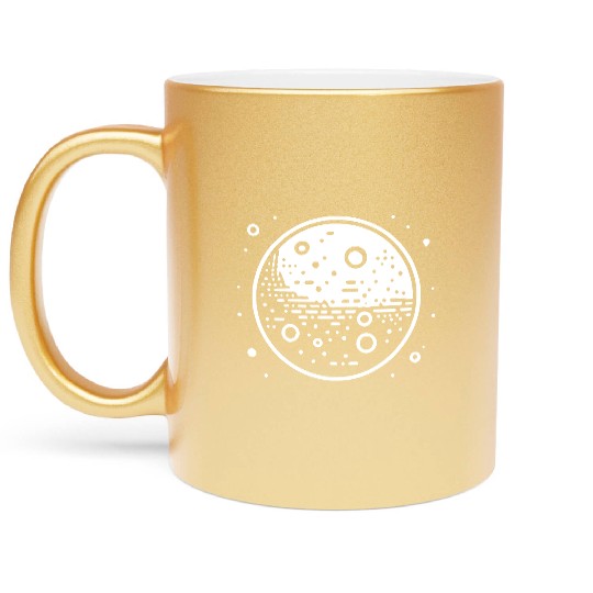 Minimalistic Vector Mars Planet path3 Metallic Mugs
