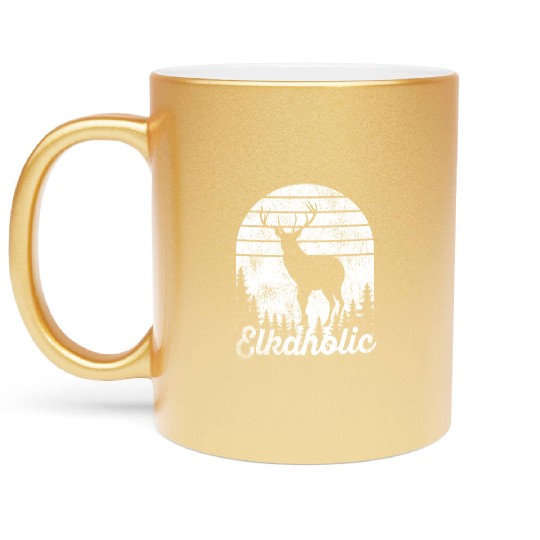 Elk Hunting Elkaholic Hunters Metallic Mugs
