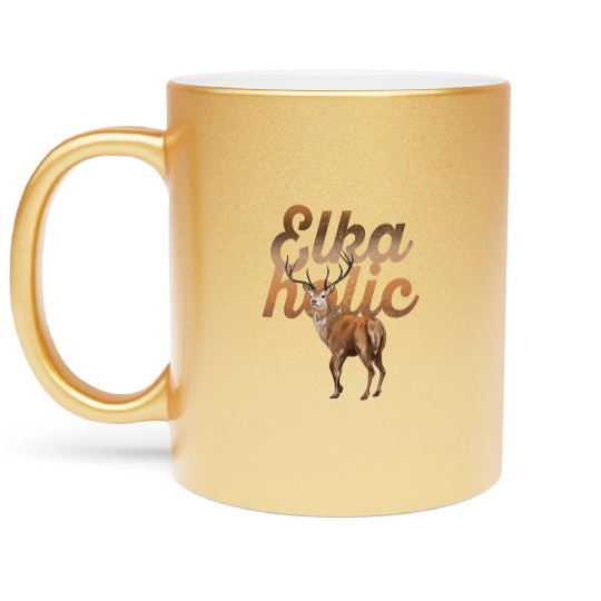 Elk Hunting Elkaholic Hunters Metallic Mugs