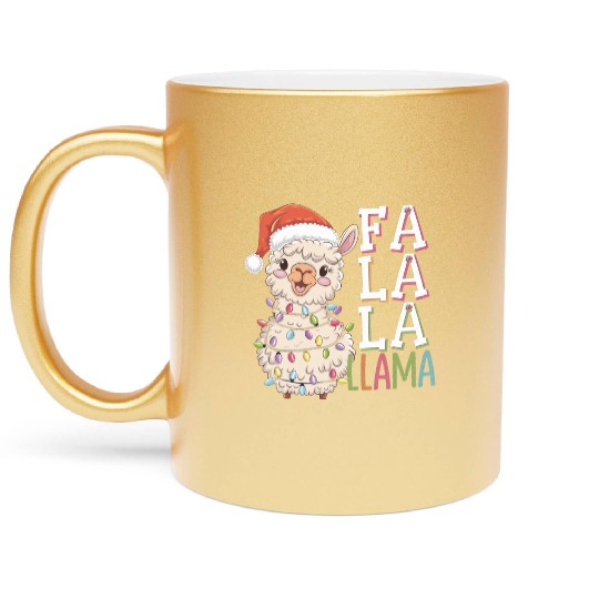 Fa La La Llama Metallic Mugs