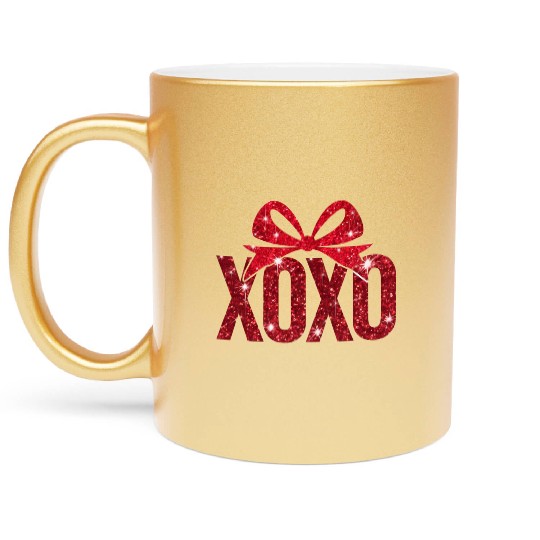 Faux Sequin Xoxo Metallic Mugs