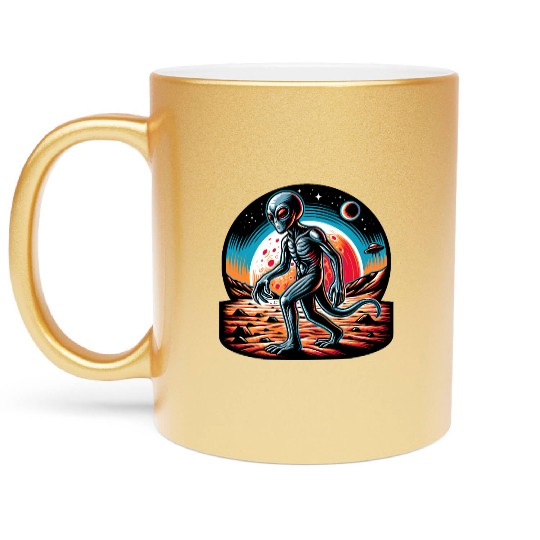 Alien on Mars Metallic Mugs