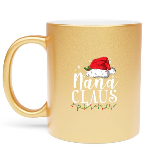Funny Nana Claus Christmas Pajamas Santa Gift Metallic Mugs