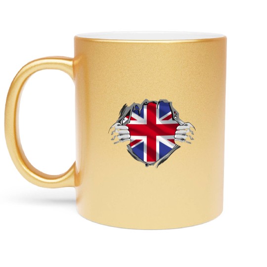 Union Jack Ripped Style UK Pride Metallic Mugs