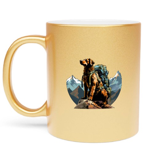 Dog mountaineering / hiking dogs Metallic Mugs
