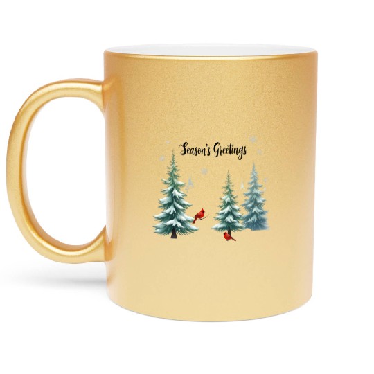 season's greetings Metallic Mugs