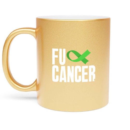 Non-Hodgkin Lymphoma Awareness Fuck Cancer Metallic Mugs
