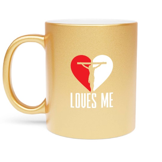 Jesus Loves Me Christian Christmas Metallic Mugs