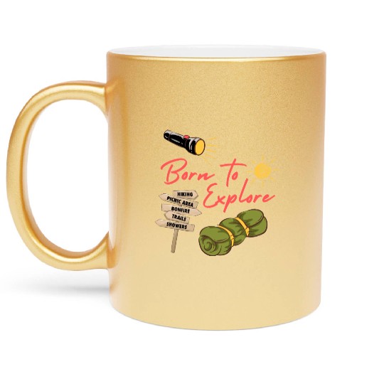Classic Born To Explore Metallic Mugs