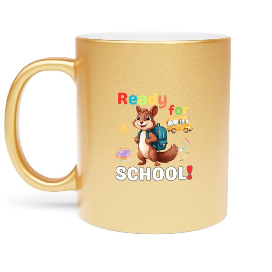 Squirrel Ready to School, Back to school Metallic Mugs
